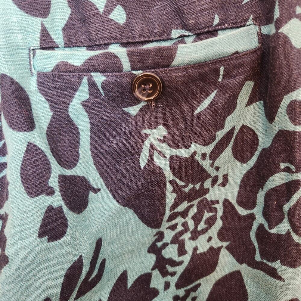 Soft Surroundings Pants Size Medium Womens Linen Blue Lucca Wide Leg Beachy Boho - Picture 7 of 9